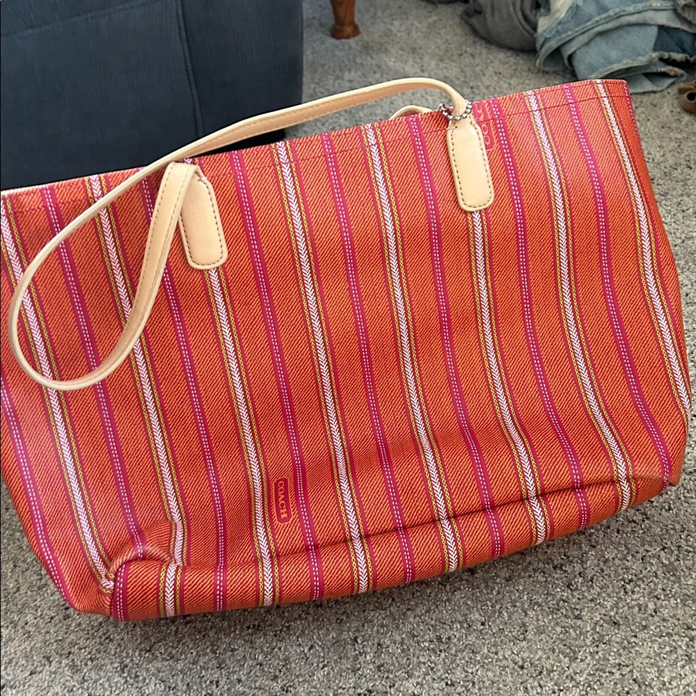 Coach Colorful Striped Tote Bag